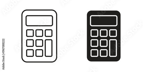 Calculator icon vector pictogram pack. icon vector template