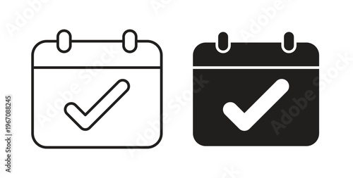 Calendar check icon vector pictogram pack. icon vector template