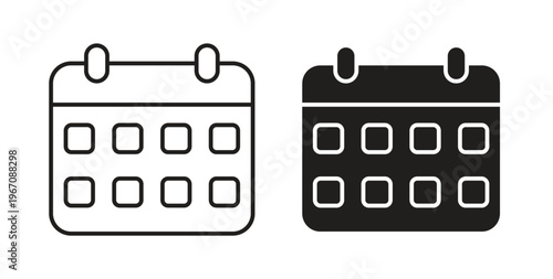 Calendar icon vector pictogram pack. icon vector template