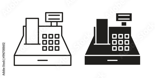 Cash register icon vector pictogram pack. icon vector template