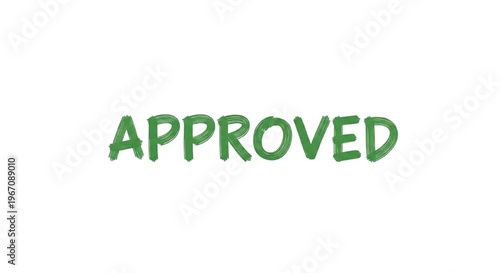 Green approved stamp on white background checkmark