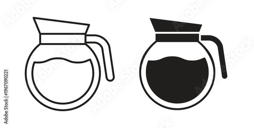 Coffee pot icon vector pictogram pack. icon vector template