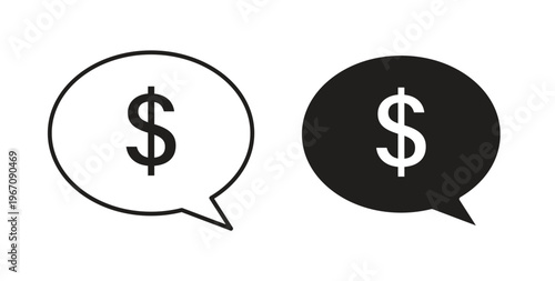 Comment dollar icon vector pictogram pack. icon vector template