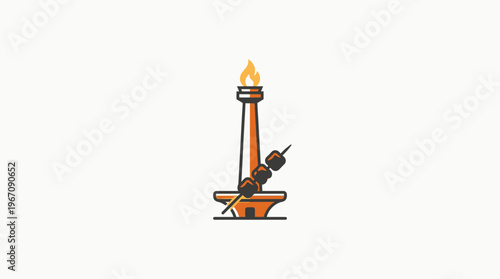 Monas Monument with Satay in Jakarta Indonesia