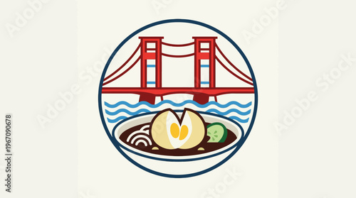 Golden Gate Bridge and Pempek in a Circle