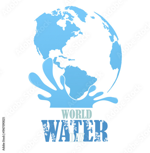 World Water Day Concept and logo unit for banner. The importance of water and conservation.