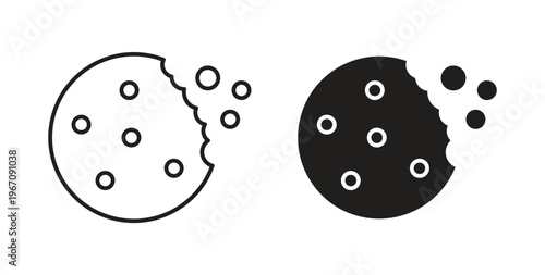 Cookie icon vector pictogram pack. icon vector template
