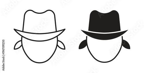 Cowboy icon vector pictogram pack. icon vector template