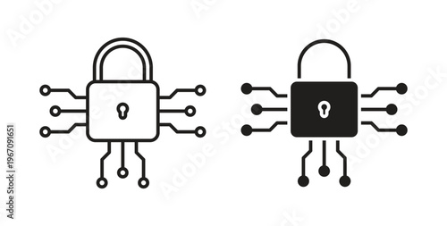 Cyber security icon vector pictogram pack. icon vector template