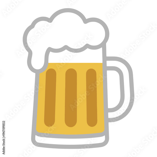 Beer Mug with Foam Vector Icon
