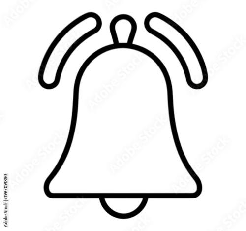 Bell Line Icon with Waves
