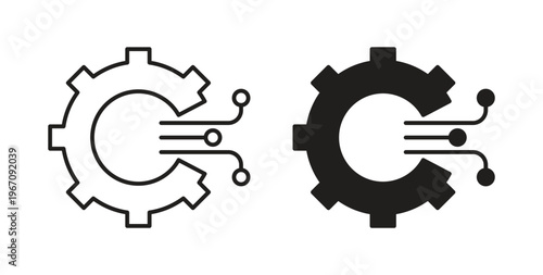 Digital transformation icon vector pictogram pack. icon vector template