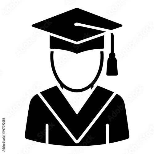 Graduate Student Academic Cap Line Icon