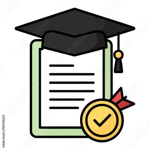 Graduation Certificate Vector Icon