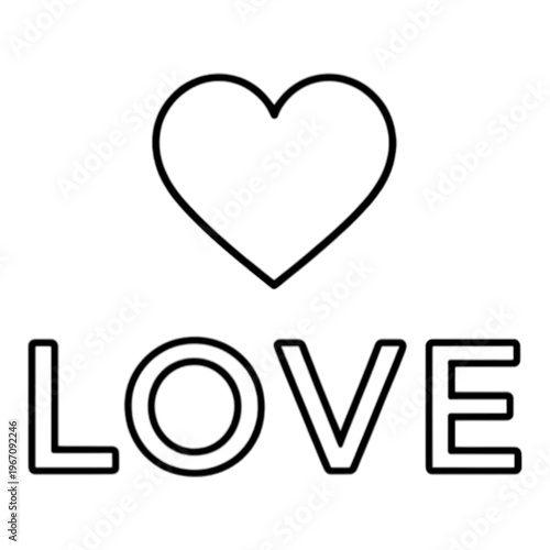 Love Heart Vector Line Icon