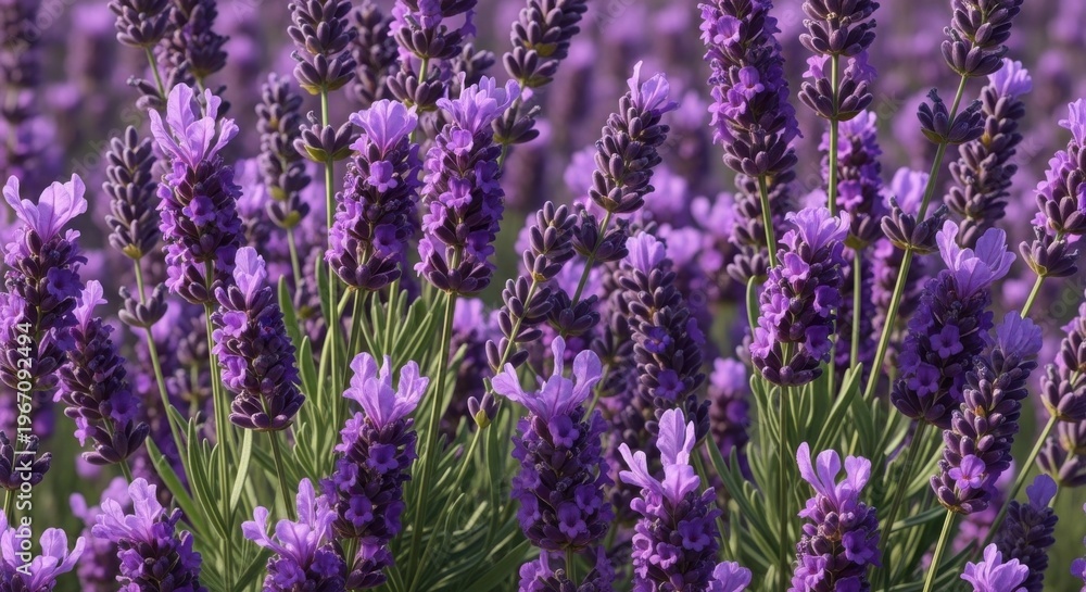 Obraz premium Delicate lavender flower pattern with graceful arrangement and soothing aesthetic