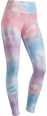 Pastel tie dye yoga leggings with white background pastel colors pink purple