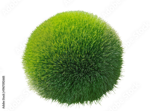 Photos Vibrant green grass sphere, densely packed and naturally textured, isolated PNG