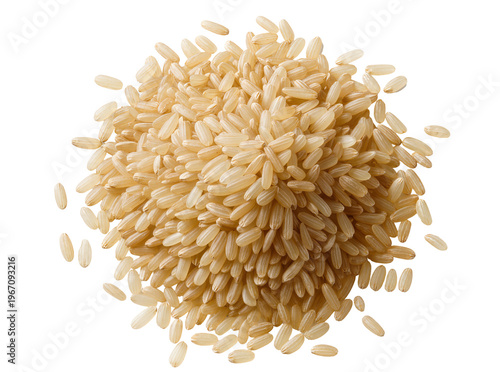 Obraz na płótnie Heap of raw brown rice grains, a nutritious whole food staple for healthy cookin