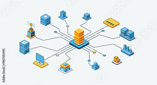 Centralized Data Processing Unit Connected to Multiple Devices.