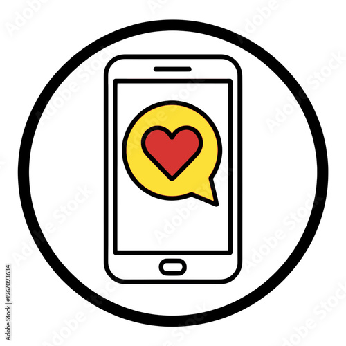 Smartphone Heart Message App Icon