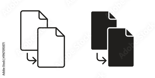 Duplicate icon vector pictogram pack. icon vector template