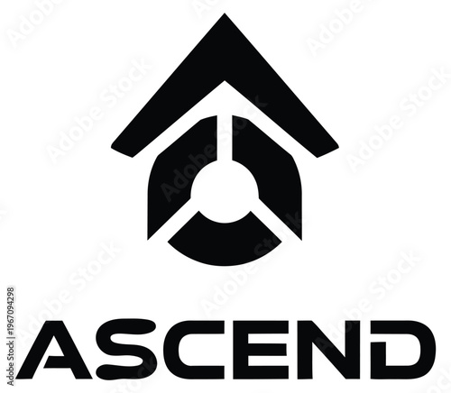 Ascend logo a modern geometric design representing growth and forward momentum with bold typography