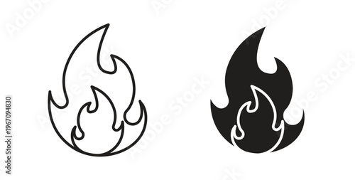 Flame icon vector pictogram pack. icon vector template