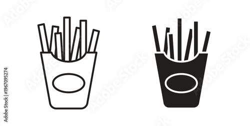 French fries icon vector pictogram pack. icon vector template