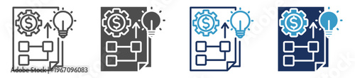 strategic planning multi purpose icon set