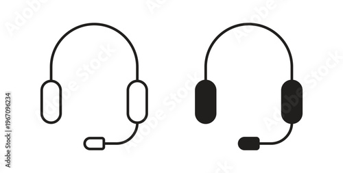 Headset icon vector pictogram pack. icon vector template