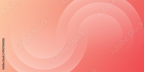 Abstract Coral Gradient Background With Smooth Curved Waves For Modern Minimal Design And Branding