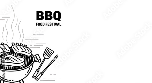 BBQ food festival grill illustration.