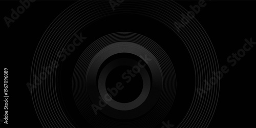 Abstract blue circle line stripes on dark blue background. Gradient halftone circle lines pattern. Dynamic geometric lines dimension. Modern graphic design element. Futuristic concept