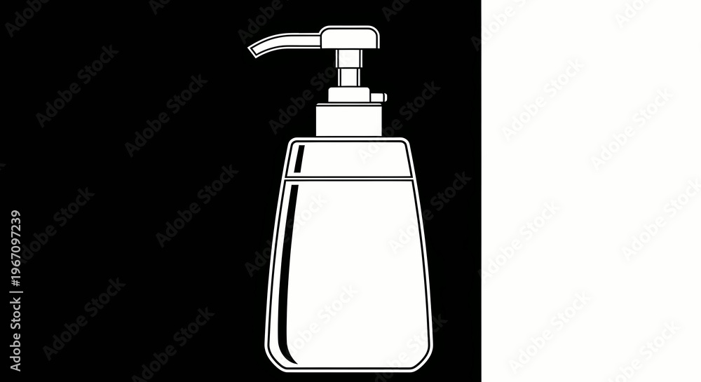 Obraz premium Minimalist Soap Dispenser Icon: Cleanliness, Hygiene, and Personal Care Concept