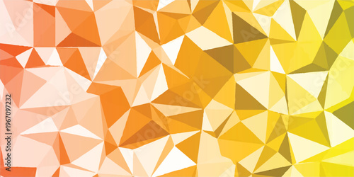 Abstract low poly background with vibrant yellow and orange gradient triangles eps10