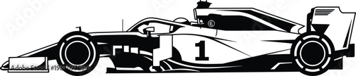 Formula racing car silhouette, motorsport vehicle, speed machine, F1 style design, race car vector, automotive illustration, black graphic, performance concept