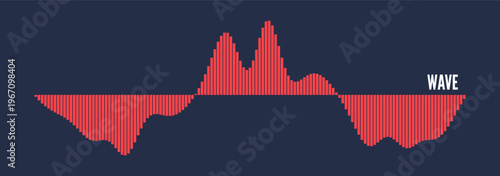 Abstract digital wave. Sound waves set. Big data visualization for business, science or technology. Illustration for brochure, poster, cover, card, presentation, flyer or banner.