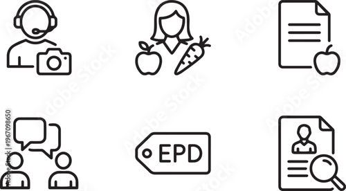 Healthy Food Icons with EPD Tag and Communication