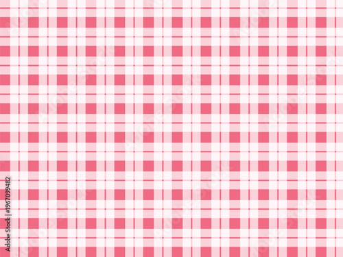 Soft red plaid gingham pattern background, strawberry red plaid chequered pattern for clothing fabric design