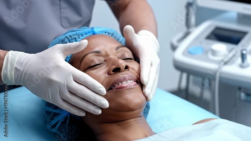 Woman Receiving Facial Treatment in a Medical Spa With a Doctor Performing the Procedure