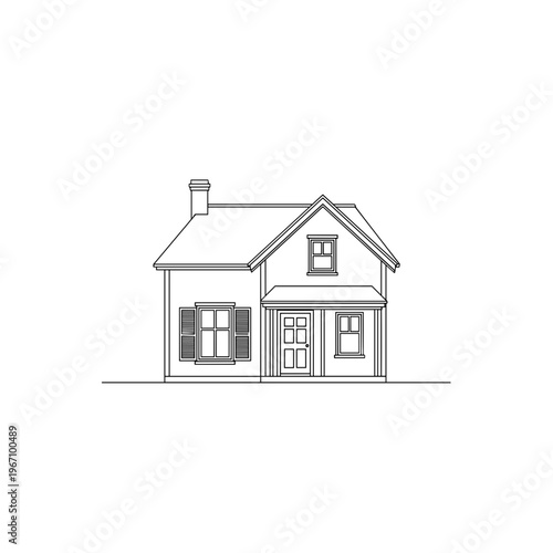 cottage small house rural home countryside building architecture. Used for real estate, travel, and rural lifestyle themes