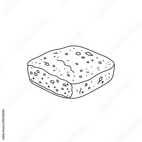 cornbread rustic baked bread slice illustration traditional homemade food. Used for bakery menus, cooking blogs, and southern cuisine themes
