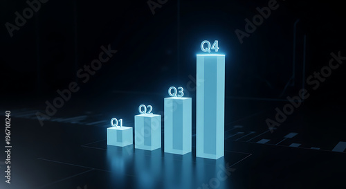 Quarterly Progress Report with Bright and Positive Chart Trend