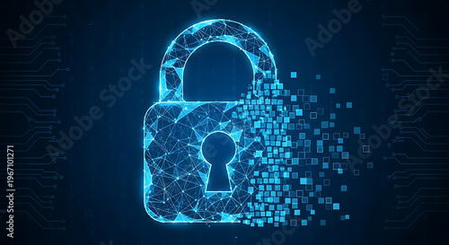 Network Security Digital Lock for Cyber Threat Protection