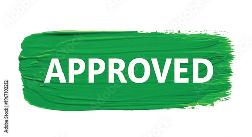 Green rubber stamp with approved text on white background 1
