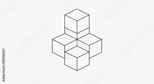 Foto Stacked cubes geometric shape formation.