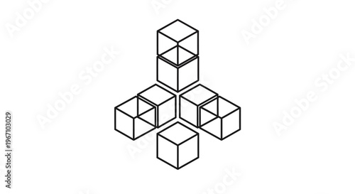 Group of stacked cube blocks.