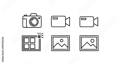 Camera and video icons set.