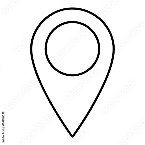 Location Pin Drop Line Icon